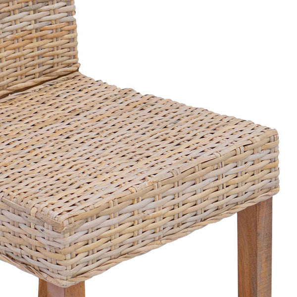 Esszimmerstühle 2er Set Natur Rattan