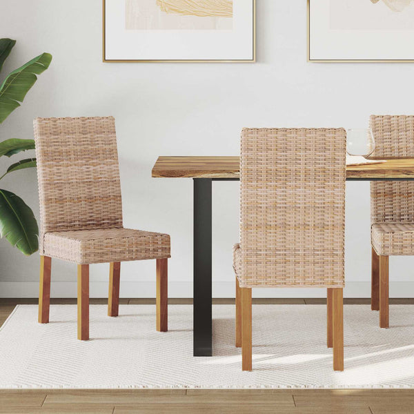 Esszimmerstühle 2er Set Natur Rattan