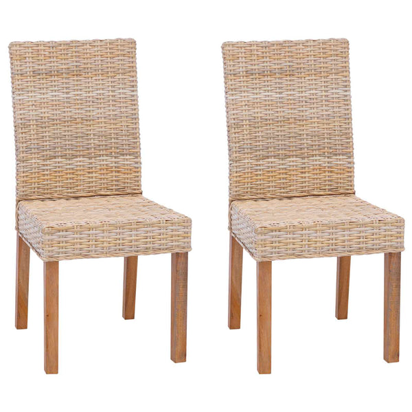 Esszimmerstühle 2er Set Natur Rattan