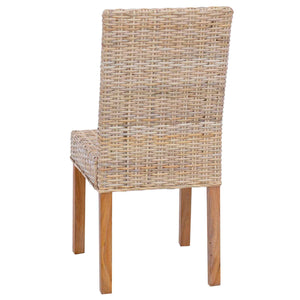 Esszimmerstühle 2er Set Natur Rattan