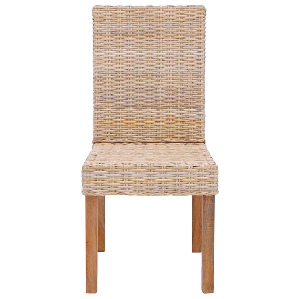 Esszimmerstühle 2er Set Natur Rattan