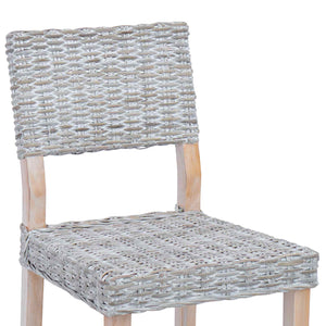 Esszimmerstühle 2er Set Weiß Kubu Rattan