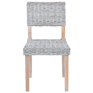 Esszimmerstühle 2er Set Weiß Kubu Rattan