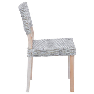Esszimmerstühle 2er Set Weiß Kubu Rattan
