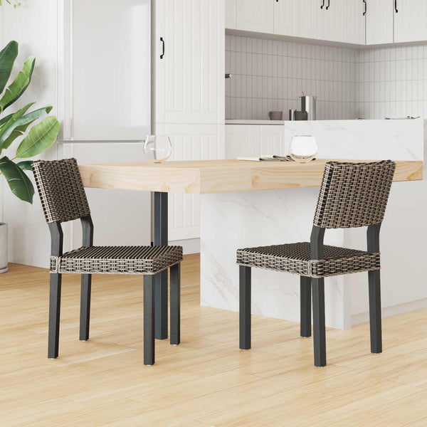 Esszimmerstühle 2er Set, Schwarz Gewaschen