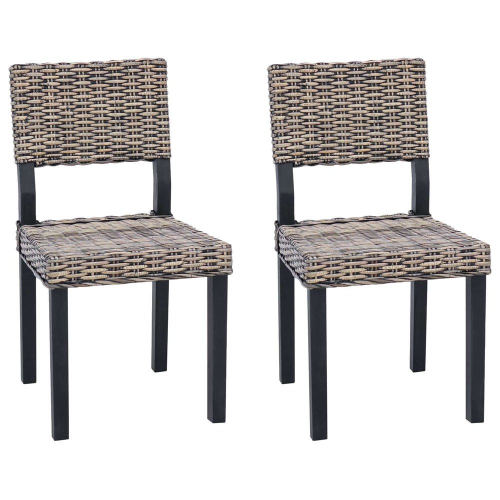 Esszimmerstühle 2er Set, Schwarz Gewaschen