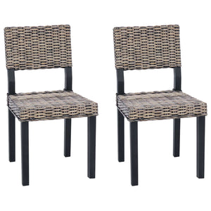 Esszimmerstühle 2er Set, Schwarz Gewaschen