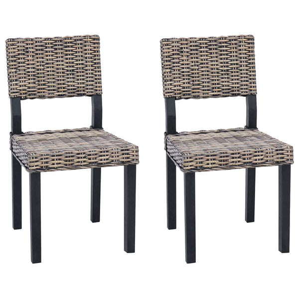 Esszimmerstühle 2er Set, Schwarz Gewaschen