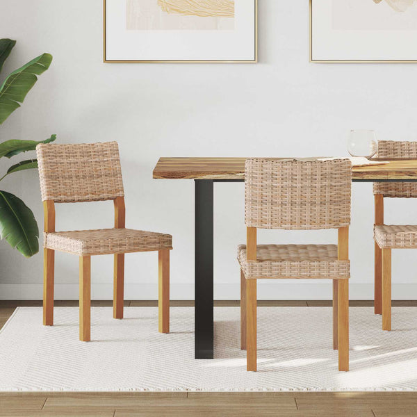Esszimmerstühle 2er Set Natur Kubu Rattan