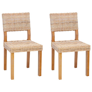 Esszimmerstühle 2er Set Natur Kubu Rattan
