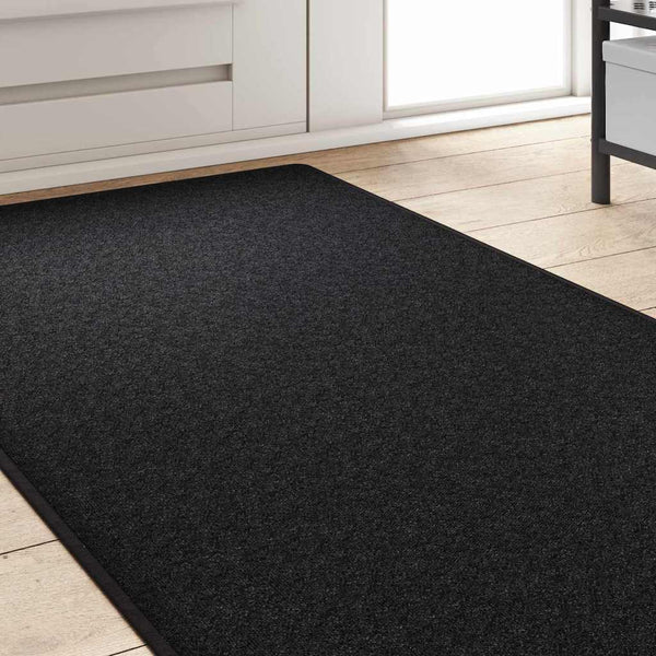 Anthrazit Teppichläufer 80x500 cm Polypropylen