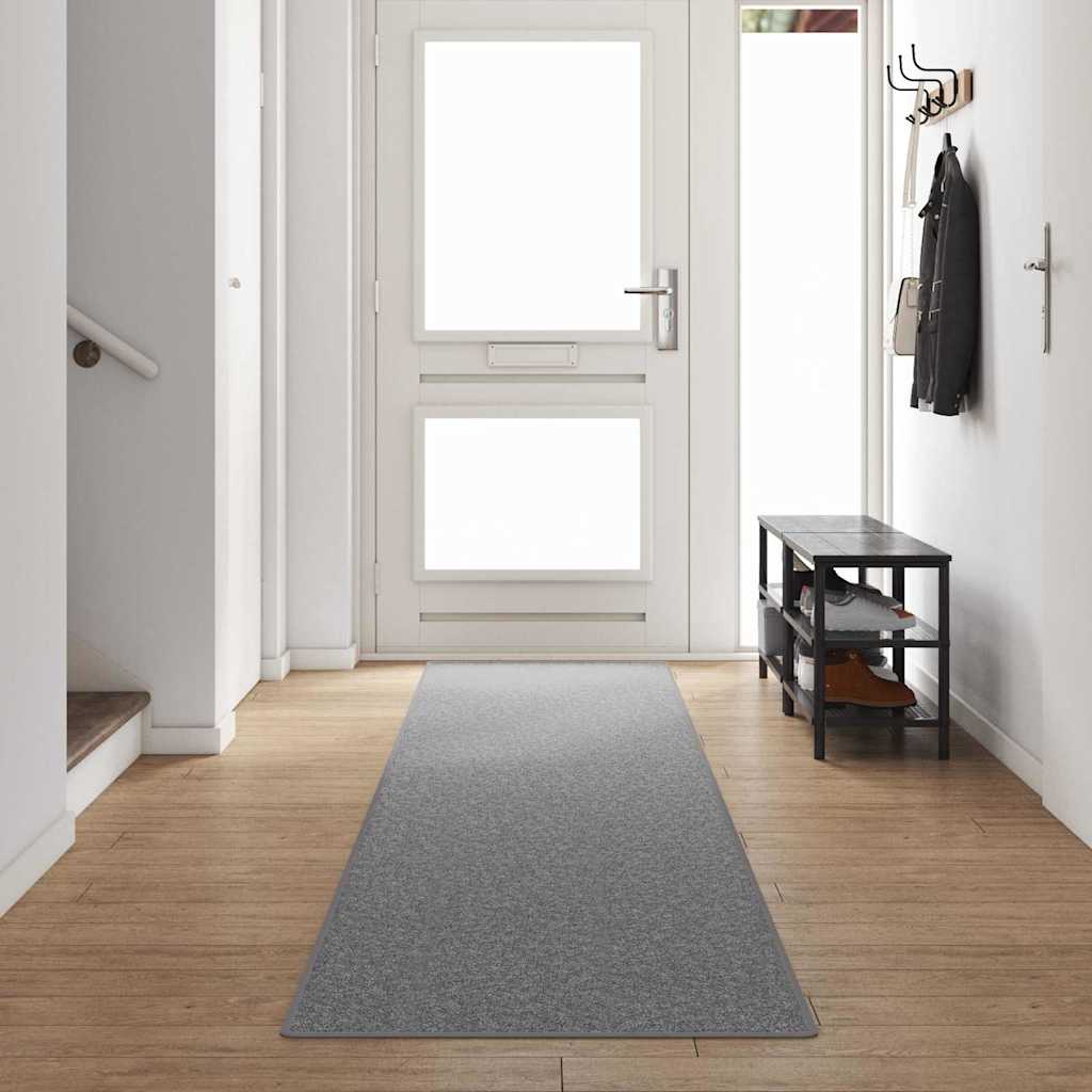 Teppichläufer Hellgrau 80x500 cm Polypropylen