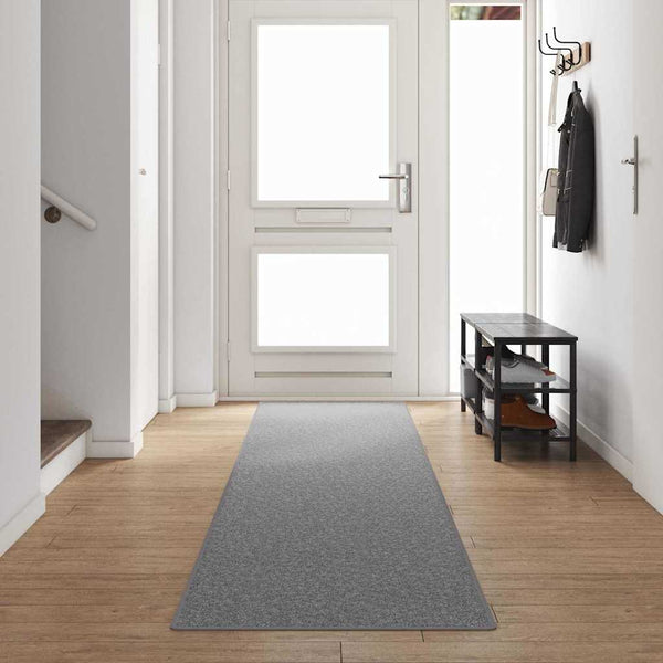 Teppichläufer Hellgrau 80x500 cm Polypropylen