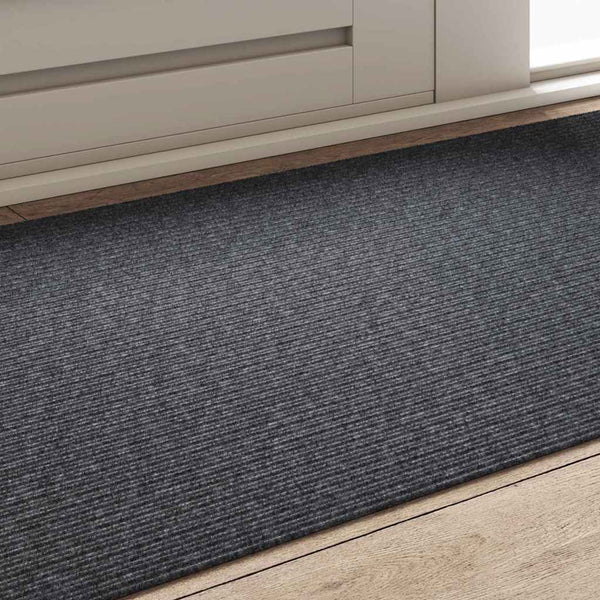 Grauer Teppichläufer Stoff 80x150 cm
