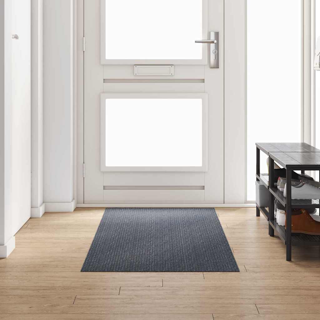Grauer Teppichläufer Stoff 80x250 cm