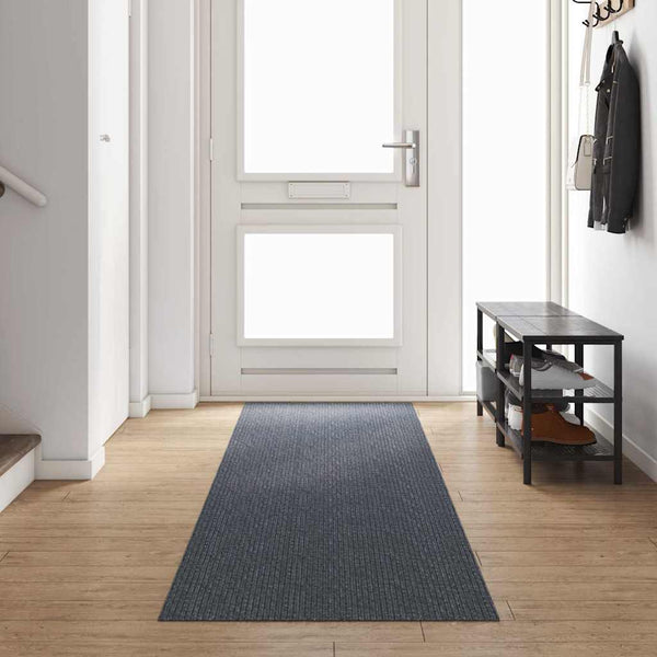 Grauer Teppichläufer Stoff 80x400 cm