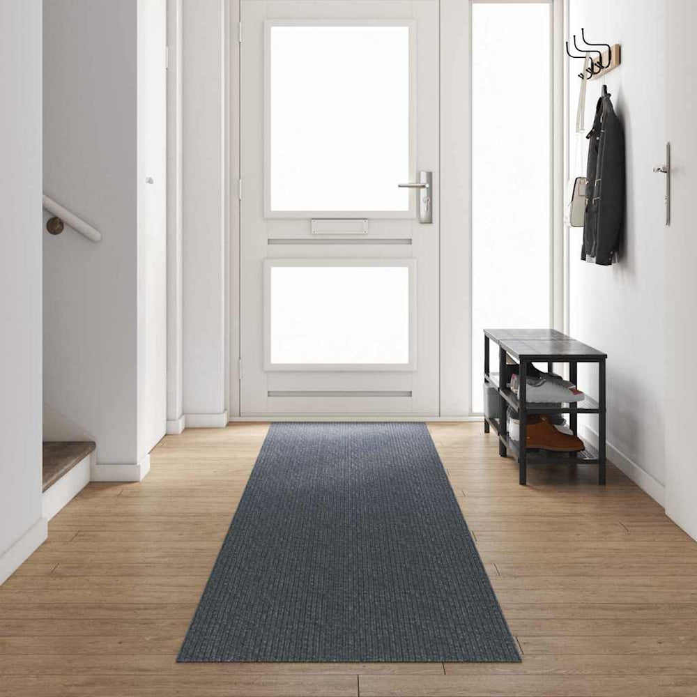 Grauer Teppichläufer 80x500 cm