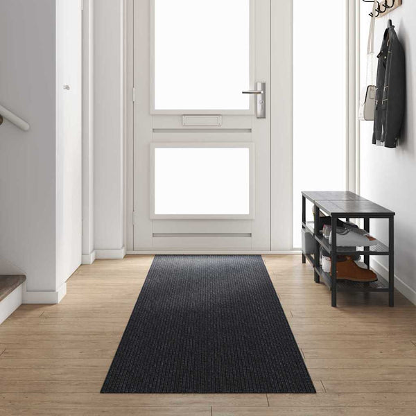 vidaXL Tapis de couloir Tissu Anthracite 80 x 400 cm
