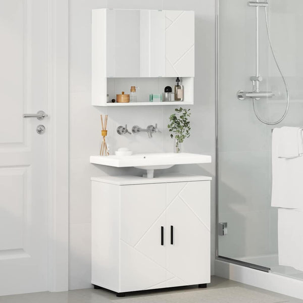 Weißes Badezimmermöbel-Set mit Tür
