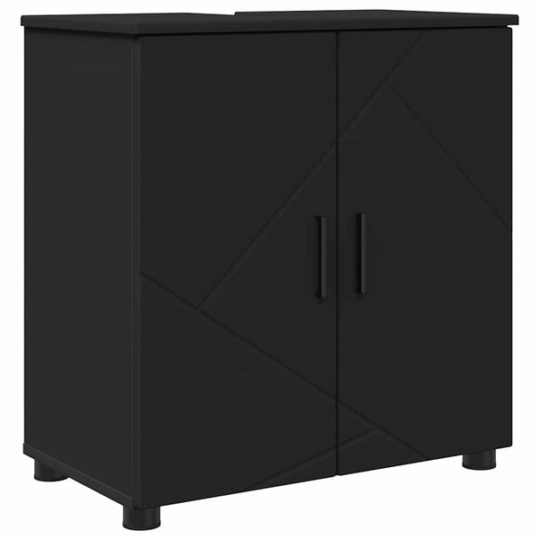 Schwarzes Badezimmermöbel-Set, 2-teilig