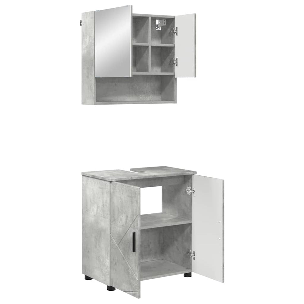 Badezimmermöbel Set Beton Grau 2-teilig