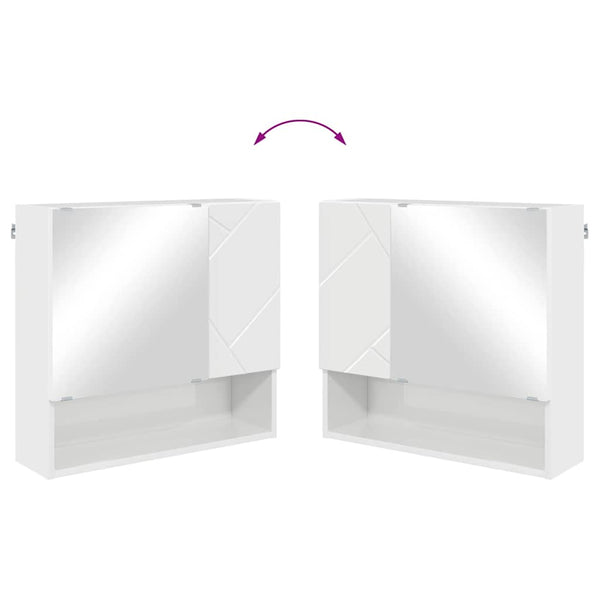 Badezimmermöbel Set, 2-teilig, Weiß Hochglanz