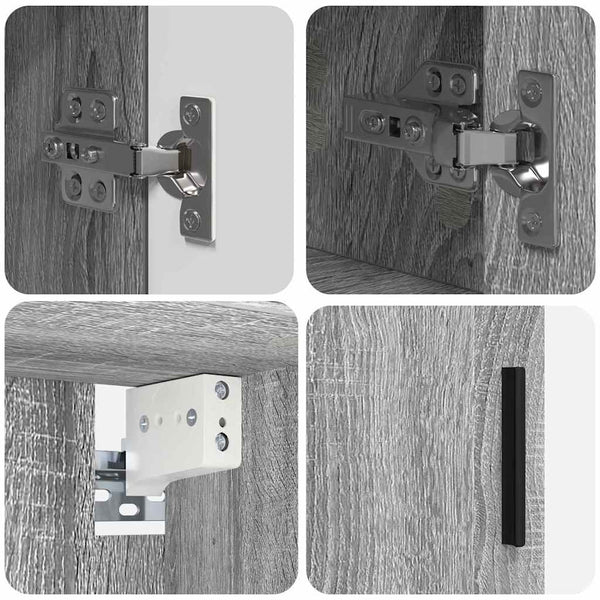 Badezimmermöbel Set Grau Sonoma Holz