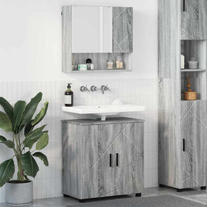 Badezimmermöbel Set Grau Sonoma Holz