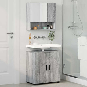 Badezimmermöbel Set Grau Sonoma Holz