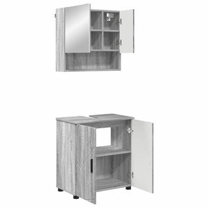 Badezimmermöbel Set Grau Sonoma Holz
