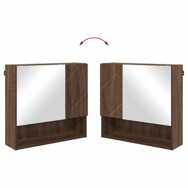 Wandmontiertes Badezimmermöbel-Set, Eichen-Optik