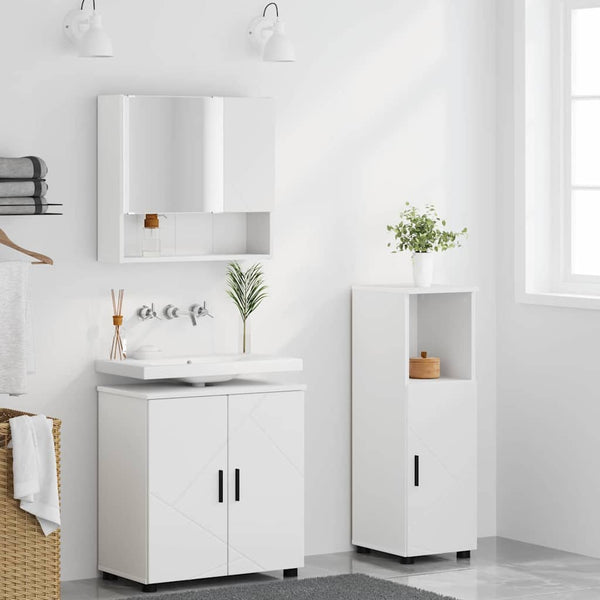 Badezimmermöbel Set Weiß 3-teilig