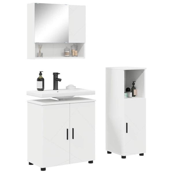 Badezimmermöbel Set Weiß 3-teilig