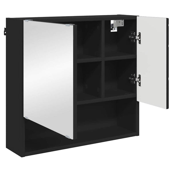 Schwarzes 3-tlg. Badezimmermöbel-Set