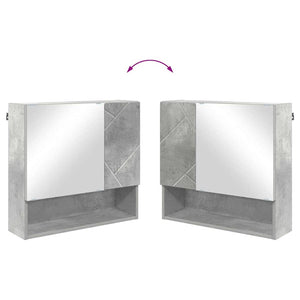 Betongraues Badezimmermöbel-Set, 3-teilig