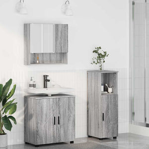 Badezimmermöbel Set Grau Sonoma 3-teilig