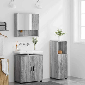 Badezimmermöbel Set Grau Sonoma 3-teilig