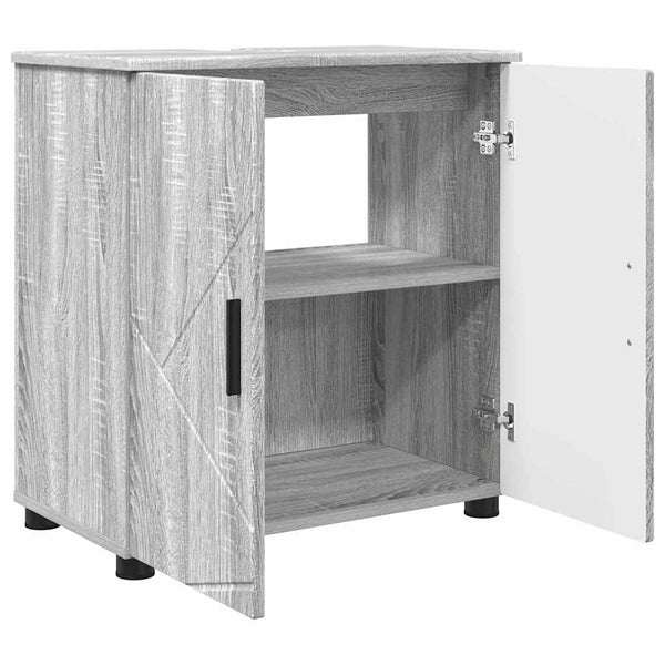 Badezimmermöbel Set Grau Sonoma 3-teilig