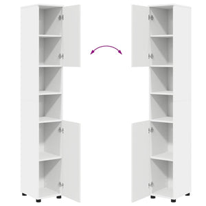 Weißes Badezimmermöbel-Set mit Tür, 4-teilig