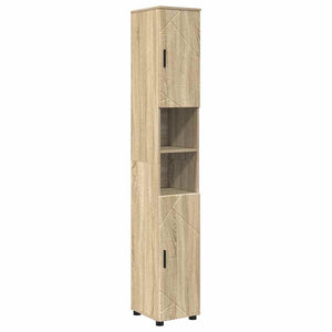 vidaXL Ensemble de meubles de salle de bain 4 pcs Chêne Sonoma Bois d'ingénierie et métal