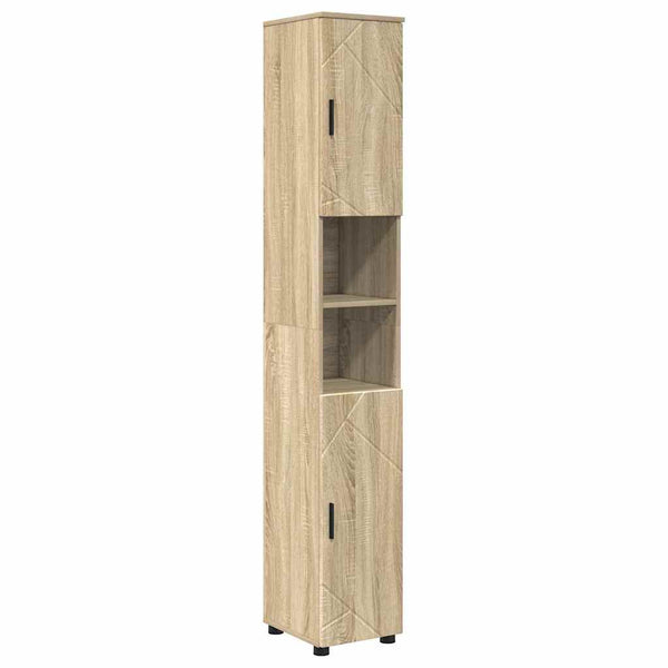 vidaXL Ensemble de meubles de salle de bain 4 pcs Chêne Sonoma Bois d'ingénierie et métal