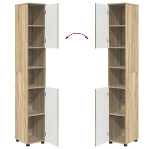 vidaXL Ensemble de meubles de salle de bain 4 pcs Chêne Sonoma Bois d'ingénierie et métal