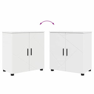 Weißes Badezimmermöbel-Set mit Tür, 5-teilig