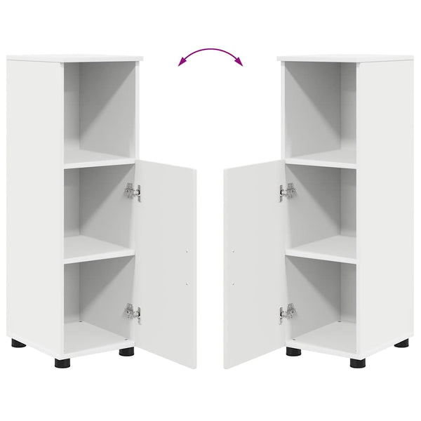 Weißes Badezimmermöbel-Set mit Tür, 5-teilig