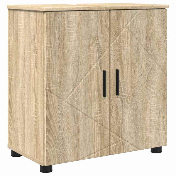 vidaXL Ensemble de meubles de salle de bain 5 pcs Chêne sonoma Bois d'ingénierie et métal
