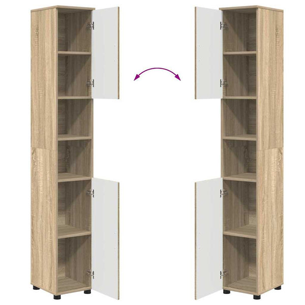 vidaXL Ensemble de meubles de salle de bain 5 pcs Chêne sonoma Bois d'ingénierie et métal