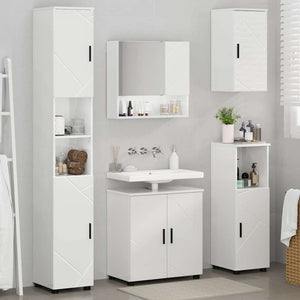 Badezimmermöbel Set, 5-teilig, Weiß Hochglanz