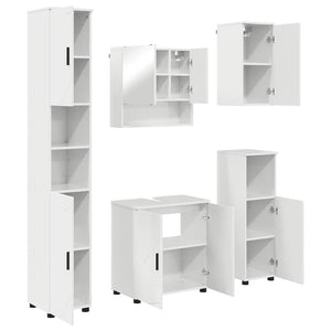 Badezimmermöbel Set, 5-teilig, Weiß Hochglanz