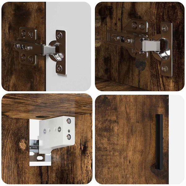 Badezimmermöbel Set 5-teilig Geräucherte Eiche