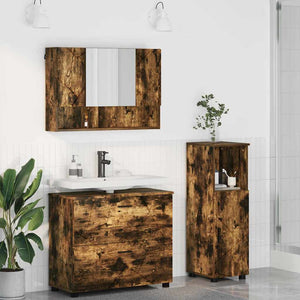Badezimmermöbel Set Geräucherte Eiche 3-teilig